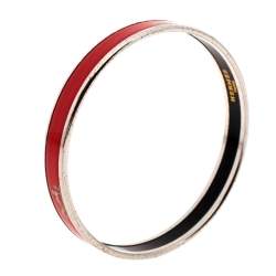 Pre Owned Hermès Red Enamel Calèche Narrow Bangle Bracelet