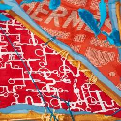 Hermès Blue Le Robinson Chic Silk Scarf
