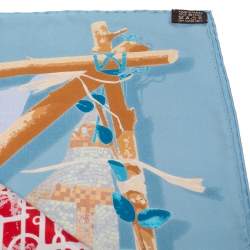 Hermès Blue Le Robinson Chic Silk Scarf