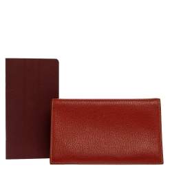 Pre Owned Hermes Feu Chevre Mysore Leather Agenda Cover 