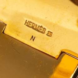 Hermes Clic Clac H Black Enamel Gold Plated Extra Wide Bracelet GM