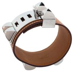Pre Owned Hermès Collier de Chien Tan Brown Leather Cuff Bracelet