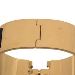 Hermes Clic Clac H Blue Enamel Gold Plated Bracelet PM