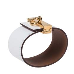 Pre Owned Hermès Bicolor Leather Gold Plated Illusion Bracelet