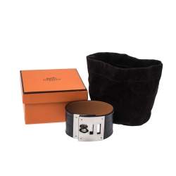 Pre Owned Hermès Black Alligator Leather Kelly Dog Cuff Bracelet 
