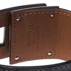 Pre Owned Hermès Black Alligator Leather Kelly Dog Cuff Bracelet 