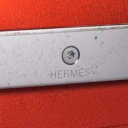 Pre Owned Hermès Bicolor Leather Palladium Plated Illusion Bracelet PM