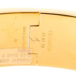 Pre Owned Hermes Clic Clac H Rouge Enamel Gold Plated Wide Bracelet GM