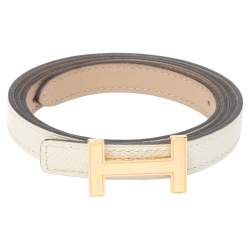 Cow Leather Trousers Belt, White Belt Man Hermes