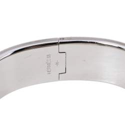 Pre Owned Hermès Clic Clac H Red Enamel Palladium Plated Bracelet GM