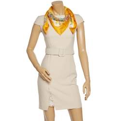 Pre Owned Hermès Yellow Silk Nuees Imaginaires Silk Scarf