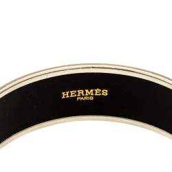 Hermès Orange Enamel Calèche Wide Bangle Bracelet