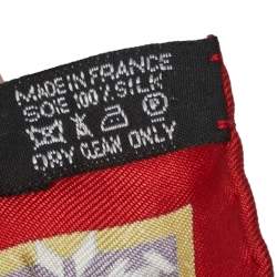 Pre Owned Hermes Red Belles du Mexique Silk Scarf