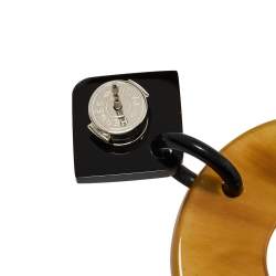 Pre Owned Hermes Isthme Lacquered Buffalo Horn Drop Earrings