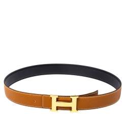 Hermès Black & Gold Constance Reversible Belt – Savonches