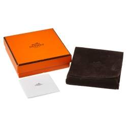 Pre Owned Hermès Clic Clac H Black Enamel Palladium Plated Wide Bracelet GM