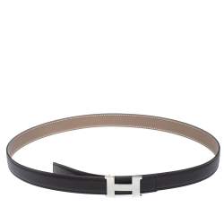 Hermes Rouge du Coeur/Bleu de Nord Epsom Leather Constance Reversible Belt 90cm