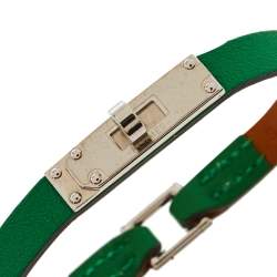 Pre Owned Hermès Green Leather Micro Kelly Bracelet S