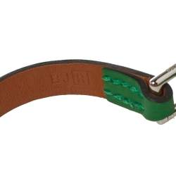 Pre Owned Hermès Green Leather Micro Kelly Bracelet S