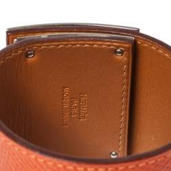 Pre Owned Hermès Orange Leather Extreme Kelly Bracelet S