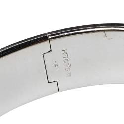 Pre Owned Hermes Clic Clac H Lilac Enamel Palladium Plated Bracelet