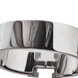 Pre Owned Hermes Clic Clac H Lilac Enamel Palladium Plated Bracelet