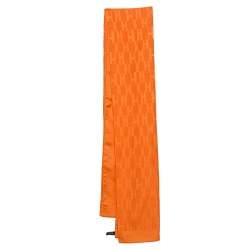 Pre Owned Hermes Orange Grand H Faconnee Jacquard Silk Blend Scarf