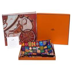 Hermes Multicolor en Voyage Printed Silk Square Scarf
