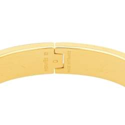 Pre Owned Hermès Clic H Red Enamel Gold Plated Narrow Bracelet PM
