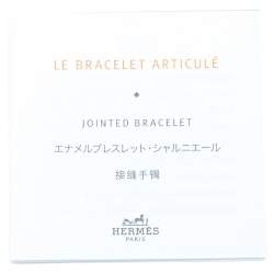 Pre Owned Hermès Clic Clac H Lavender Enamel Palladium Plated Wide Bracelet GM