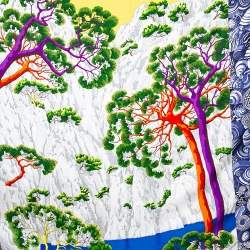 Pre Owned Hermes Multicolor Nap In Paradise Silk Square Scarf