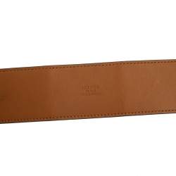 Pre Owned Hermes Anemone Epsom Leather Gold Hardware Collier de Chien Belt 85 CM