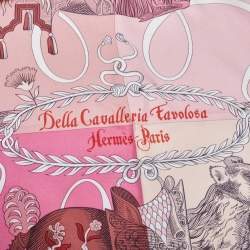 Pre Owned Hermes Pink Della Cavalleria Favolosa Silk Scarf
