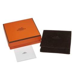 Pre Owned Hermès Peach Enamel Gold Plated Caleche Bangle Bracelet