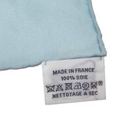 Hermes Blue Ex-Libris Silk Scarf