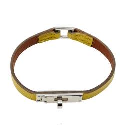 Pre Owned Hermès Soufre Leather Micro Kelly Bracelet M