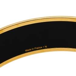 Pre Owned Hermès Multicolor Enamel Gold Plated Capitales Wide Bracelet