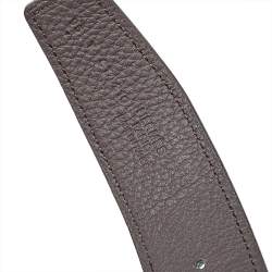 Pre Owned Hermes Black Swift and Togo Leather Reversible Collier De Chien Buckle Belt 95CM