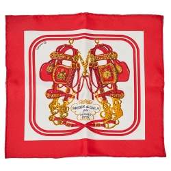 Pre Owned Hermes Red Brides de Gala Nano Scarf