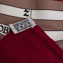Pre Owned Hermes Pink & Red Dies et Hore Silk Square Scarf