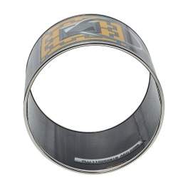 Pre Owned Hermès Bicolor Collier De Chien Print Enamel Mega Wide Bracelet