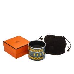 Pre Owned Hermès Bicolor Collier De Chien Print Enamel Mega Wide Bracelet