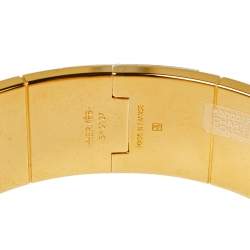 Pre Owned Hermès Charniere Rouge de Chine Gold Plated Hinged Bracelet L