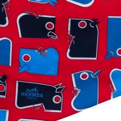 Pre Owned Hermès Red & Blue Camails Silk Maxi Twilly