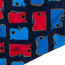 Pre Owned Hermès Red & Blue Camails Silk Maxi Twilly