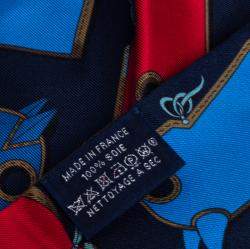 Pre Owned Hermès Red & Blue Camails Silk Maxi Twilly