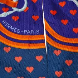 Pre Owned Hermès Violet & Orange Brides de Gala Love Silk Twilly
