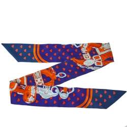 Pre Owned Hermès Violet & Orange Brides de Gala Love Silk Twilly