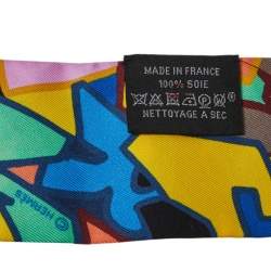 Pre Owned Hermès Multicolor Graff Silk Twilly