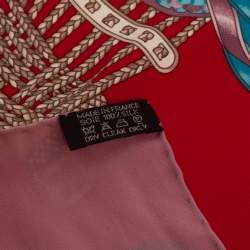 Pre Owned Hermes Pink Les Rubans Du Cheval Silk Scarf